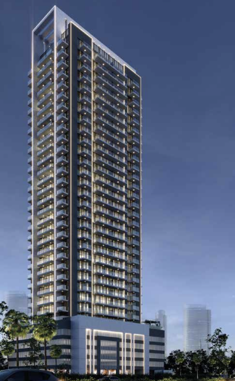 Apartment 2 br from the developer, Violet Tower project, JVC, Dubai